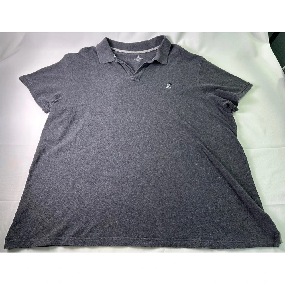 Disney‎ Parks Mickey Mouse Polo Shirt Mens 2XL Relaxed Fit Gray Adult